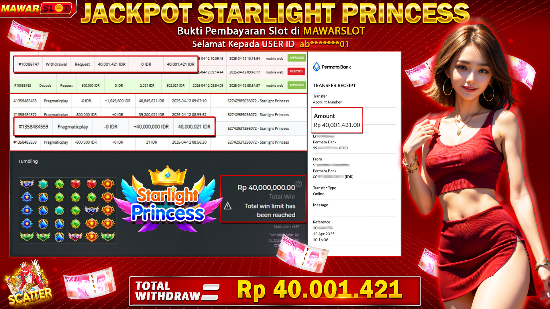 Bersinar di Langit Starlight! Member Mawarslot Bawa Pulang Jackpot Rp40.000.000