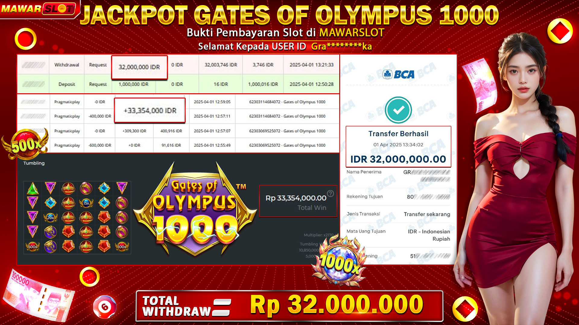 Zeus 1000 Gacor Hampir Maxwin! WD 32 Juta Bosku