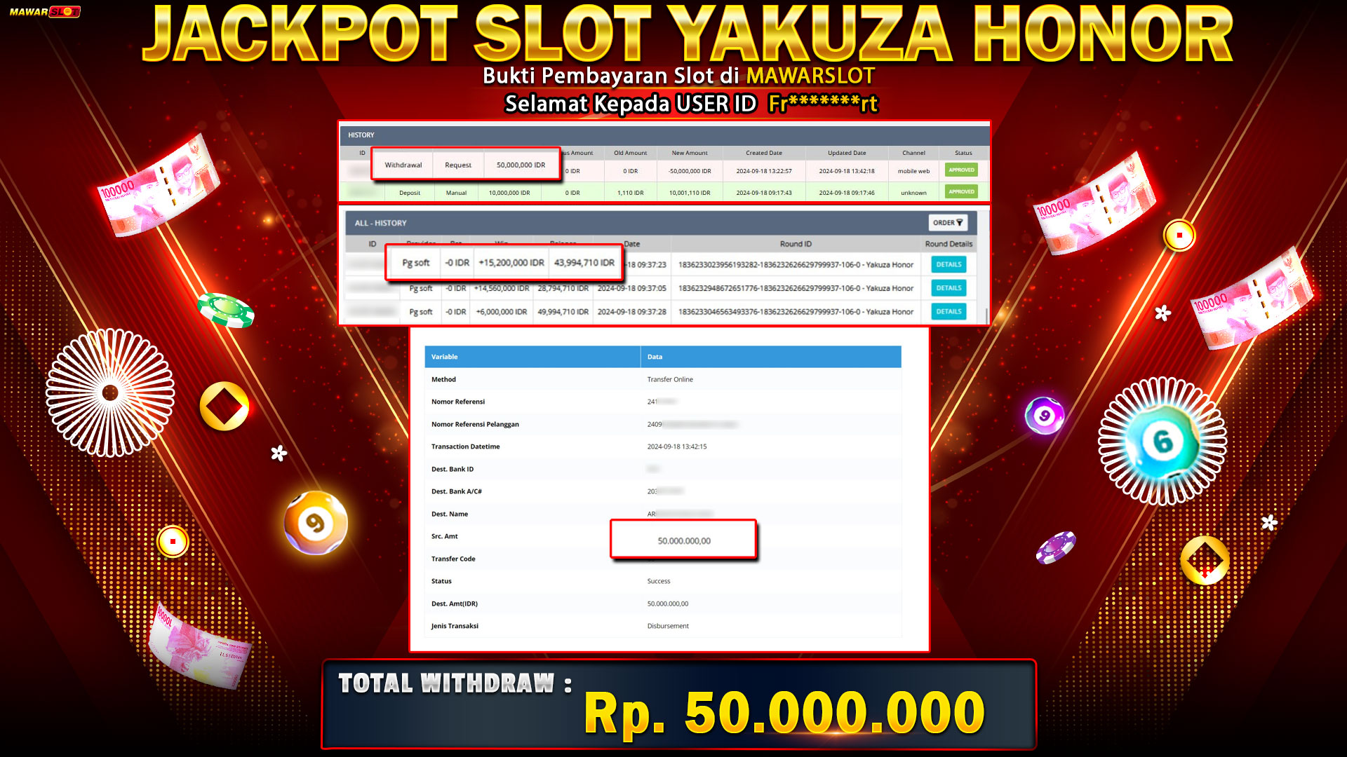 Kemenangan Besar Slot Yakuza Honor 50 Juta di Mawarslot!