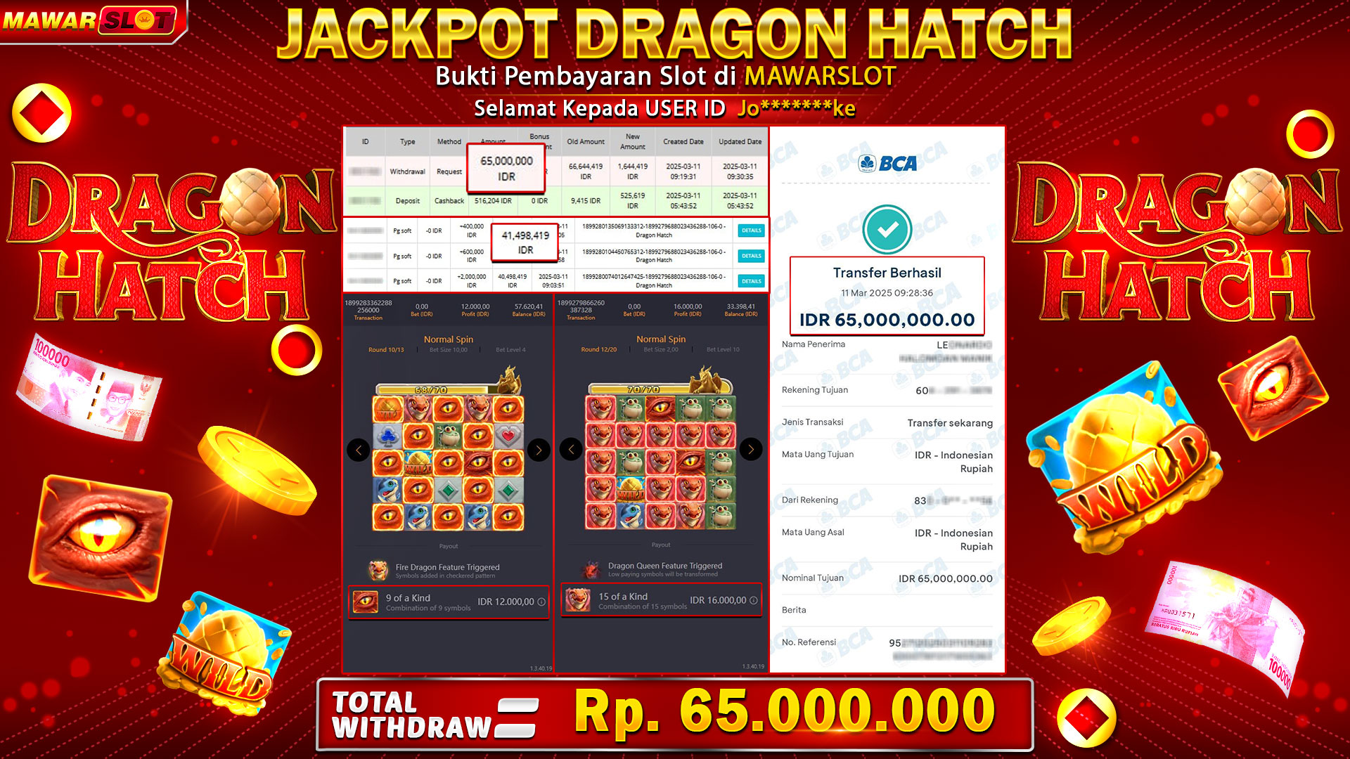 Modal Cashback Meledak 65 Juta Hanya dari Main Slot PG Soft - Dragon Hatch di MAWARSLOT